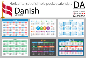 Denmark horizontal pocket calendar for 2021