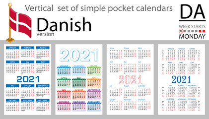 Denmark vertical pocket calendar for 2021
