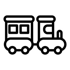 Kid toy train icon. Outline kid toy train vector icon for web design isolated on white background