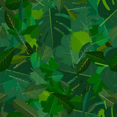 Natural organic pattern. Seamless vector design. Tropical leaves.