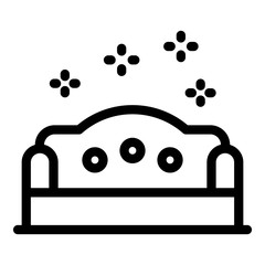 Kid room sofa icon. Outline kid room sofa vector icon for web design isolated on white background
