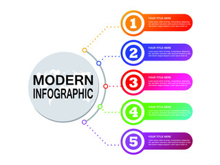 Modern & Simple vector numbered list infographic template - Vector