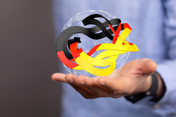 Abstract of germany map network, internet and global connection concept, Wire Frame 3D
