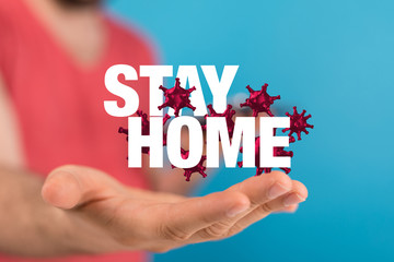 Coronavirus quarantine concept. Working from home. 3d.