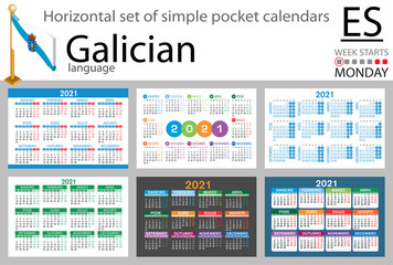 Galician horizontal pocket calendar for 2021