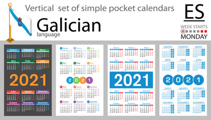 Galician vertical pocket calendar for 2021