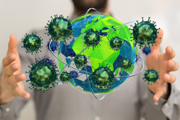 Virus abstract background. protection Genetics Bacteriological Microorganism..