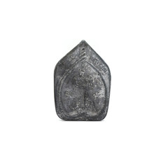 small buddha image used as amulets pendant,thai monk amulet on white image background