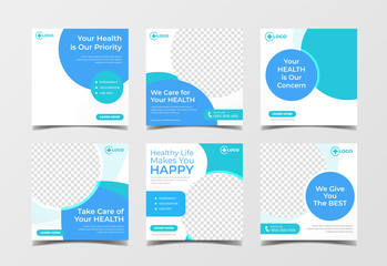 Medical healthcare banner for flyer and social media post template