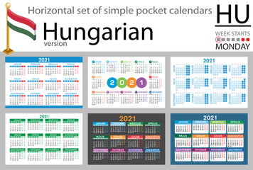 Hungarian horizontal pocket calendar for 2021