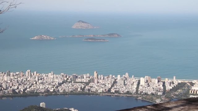 view from the top of the corcovado hill (christ the redeemer) in rio de janeiro.