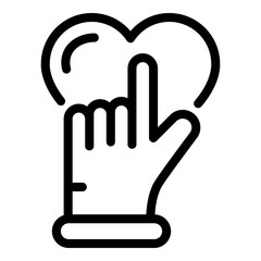 Love affection icon. Outline love affection vector icon for web design isolated on white background