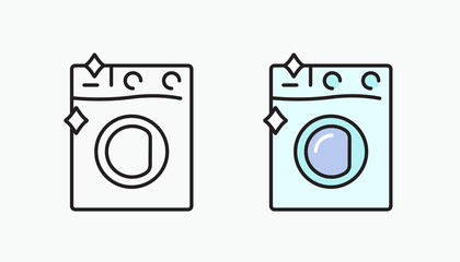 Washing machine icon. Laundry. Isolated vector symbol.