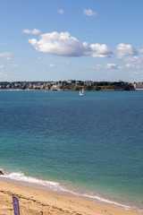 Fototapeta premium View from the ramparts at the town of Dinard. Saint Malo, Brittany, France