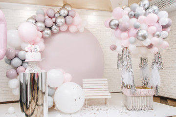 white photo area with birthday balloons