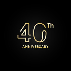 Anniversary Gold Number Vector Design