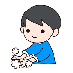 手を洗う男の子