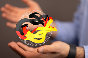 Abstract of germany map network, internet and global connection concept, Wire Frame 3D