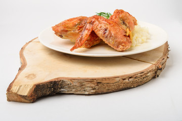 Fried chicken wings. Culinary recipes for delicious food.