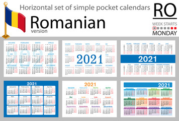 Romanian horizontal pocket calendar for 2021