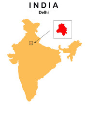 Delhi map. vector illustration of Delhi map