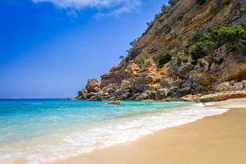 Fototapeta na wymiar Cala Mariolu beach in Orosei Golf, Sardinia, Italy