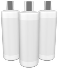 Realistic 3D Bottle Mock Up Template on White Background.3D Rendering