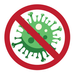 corona virus attention with stop symbol