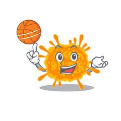 Gorgeous nobecovirus mascot design style with basketball