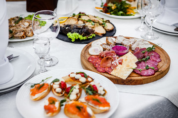 Restaurant menu on the table