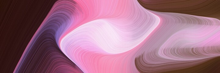 landscape orientation graphic with waves. modern curvy waves background design with pastel violet, very dark pink and old mauve color