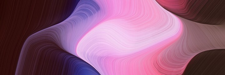 landscape banner with waves. elegant curvy swirl waves background illustration with plum, very dark pink and pale violet red color