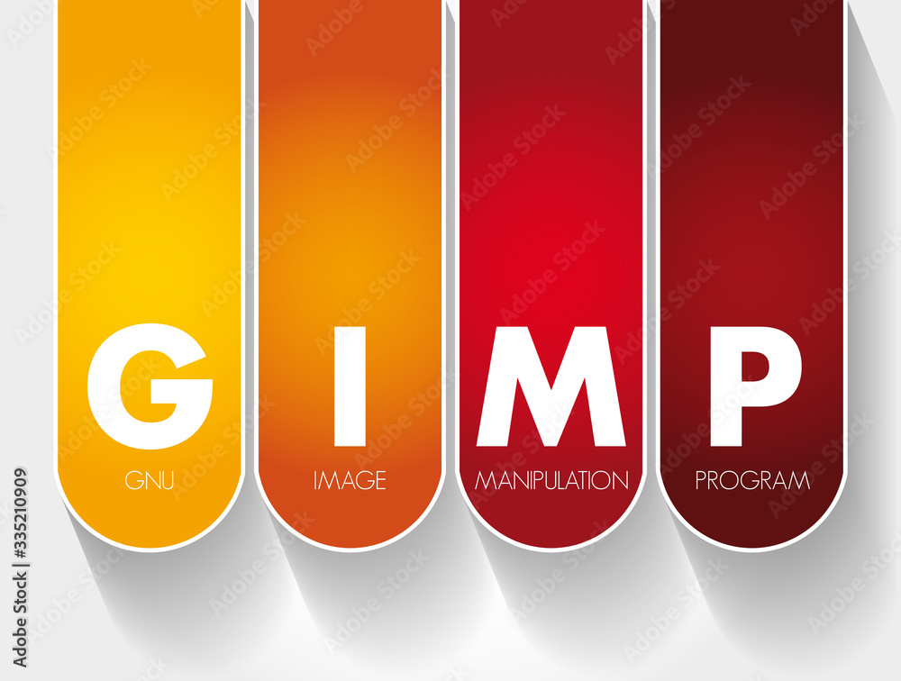 Poster GIMP - Gnu Image Manipulation Program acronym, concept background