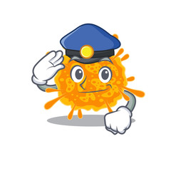 Police officer mascot design of nobecovirus wearing a hat