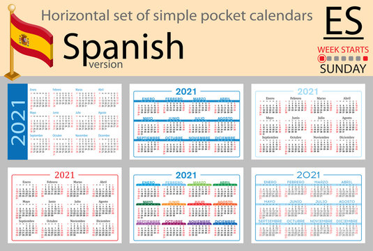 Spanish horizontal pocket calendar for 2021