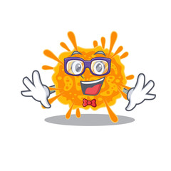 Mascot design style of geek nobecovirus with glasses
