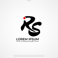 Initial Letter Logo RS Handwriting Logo template.