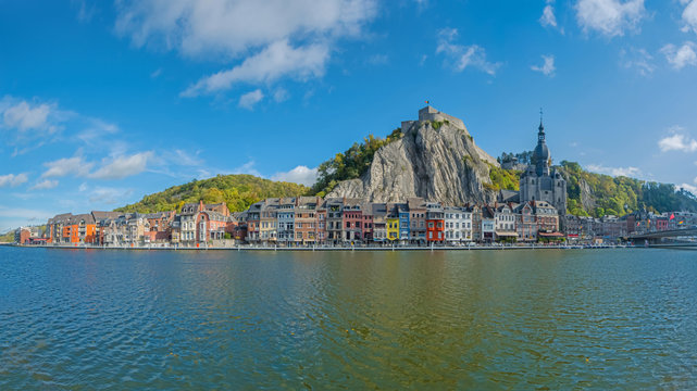 A Beautiful City View Of Dinant In Belgium. The Name Dinant Comes From The Celtic Divo Nanto, Meaning The Sacred Valley
