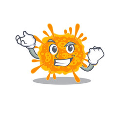 A dazzling nobecovirus mascot design concept with happy face
