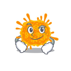 Naklejka premium A mascot design of nobecovirus having confident gesture