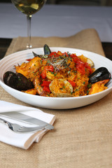 Valencian Paella with seafood