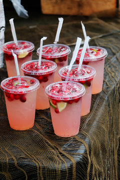 Pink lemonade with cramberry