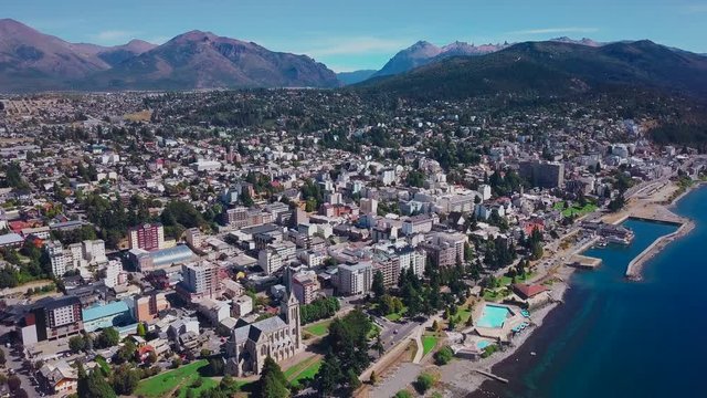 Aerial view of the city of Bariloche, Argentina