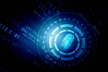 Fingerprint Scanning Technology Concept 2d Illustration