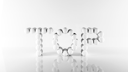 The word TOP is made from volleyball balls. The best in volleyball. 
