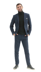 Fototapeta premium in full growth. confident modern man in business clothes