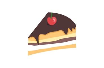 a slice of delicious tasty sweet chocolate cheese cake vector illustration design