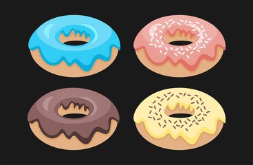 delicious sweet doughnut vector illustration design
