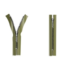 Open and closed zipper illustration. Fastener on clothing
