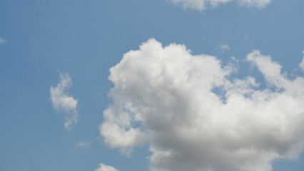 Cumulus cloud on beautiful blue sky , Fluffy clouds formations at tropical zone	